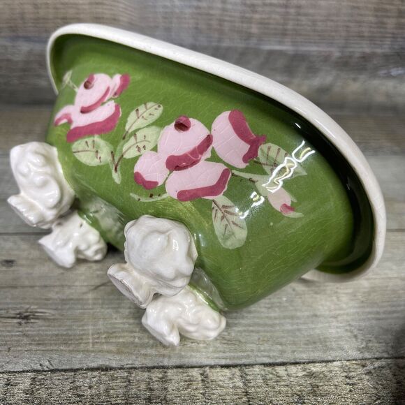 California Cleminsons Ceramic Bath Tub Soap Dish Hand Painted Vintage - Picture 9 of 11